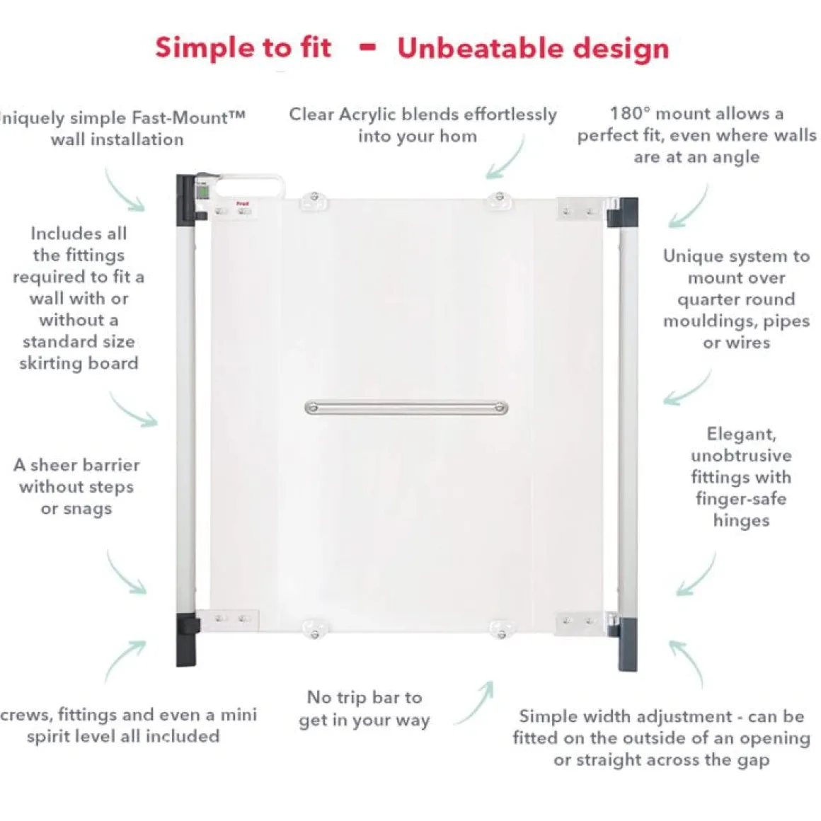 Fred Screw Fit Clear-View Stairgate