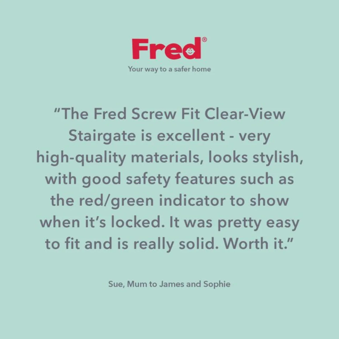 Fred Screw Fit Clear-View Stairgate