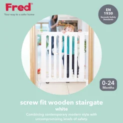 Fred Screw Fit Stairgate - White