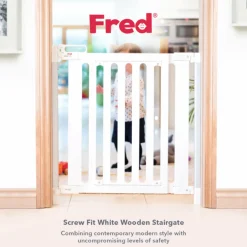 Fred Screw Fit Stairgate - White