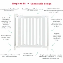 Fred Screw Fit Stairgate - White