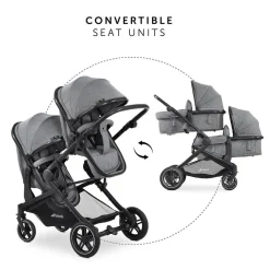 Hauck Atlantic Twin Pushchair - Grey