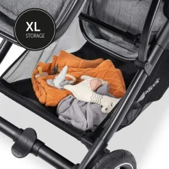 Hauck Atlantic Twin Pushchair - Grey