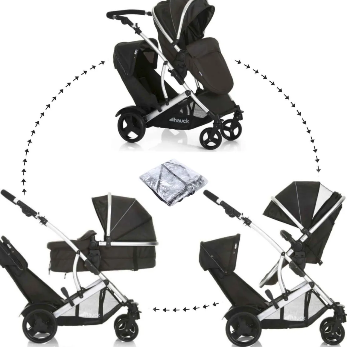 Hauck Duett 2 Tandem Pushchair - Black