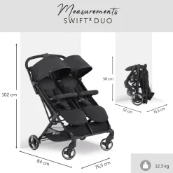 Hauck Swift X Duo Double Pushchair - Black