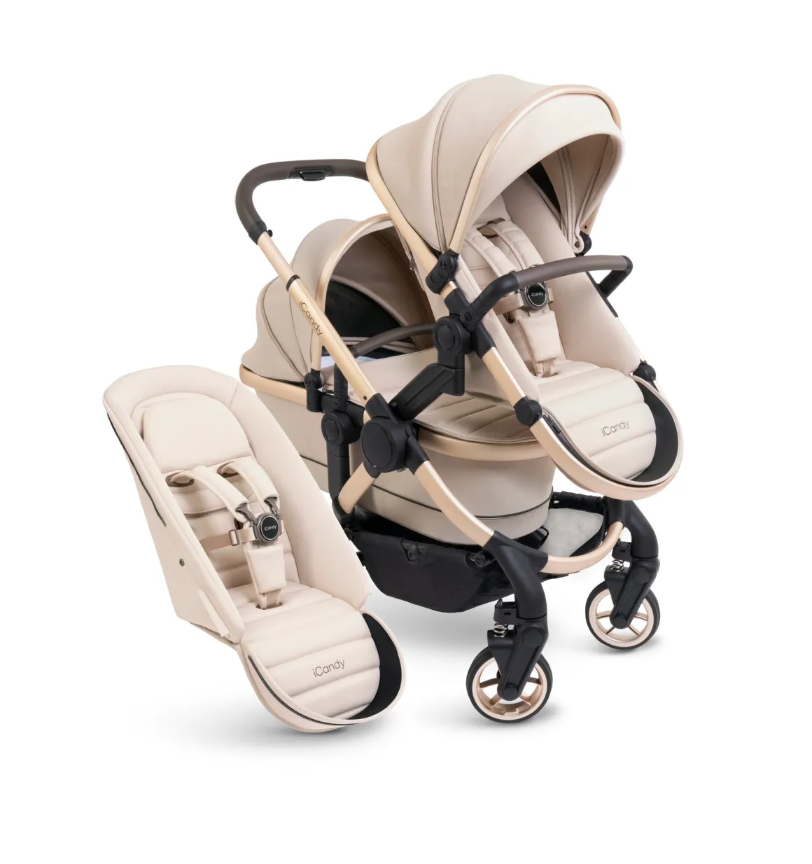 iCandy Peach 7 Pushchair & Carrycot - Double Bundle - Biscotti