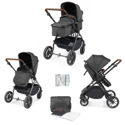 Ickle Bubba - Cosmo 2 in 1 Pushchair Set - Graphite/Tan