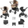Ickle Bubba - Cosmo All in One i-Size Travel System with ISOFIX Base - Desert/Tan