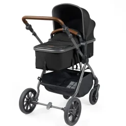Ickle Bubba - Cosmo All in One i-Size Travel System with ISOFIX Base - Black/Tan