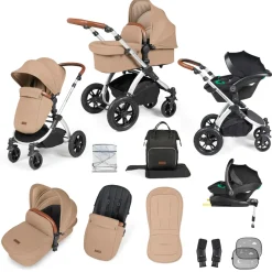 Ickle Bubba - Stomp Luxe - All in One i-Size Stratus Travel System & Isofix Base