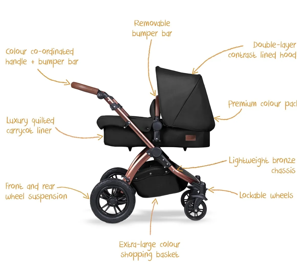 Ickle Bubba Stomp V4 2 In 1 Carrycot & Pushchair - Midnight