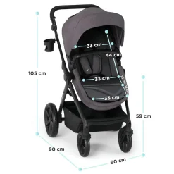 Kinderkraft - A-TOUR Travel System - Black