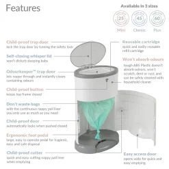 Korbell - Classic - Nappy Bin 16 litres - Odour Free Nappy Disposal