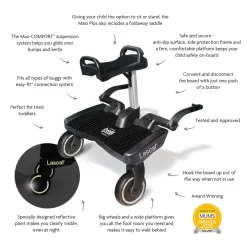 Lascal BuggyBoard Maxi Plus - Black Croc with Black Saddle