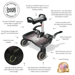 Lascal BuggyBoard Maxi Plus - Black with Grey Saddle