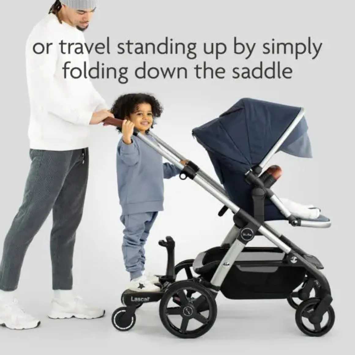 Lascal BuggyBoard Maxi Plus - Black with Grey Saddle