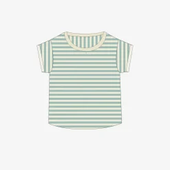Little Green Radicals - Blue Striped Organic Short Sleeve T-Shirt