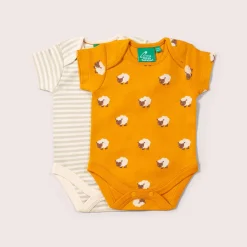 Little Green Radicals - Counting Sheep Organic Baby Bodysuit Set - 2 Pack