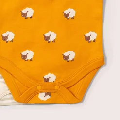 Little Green Radicals - Counting Sheep Organic Baby Bodysuit Set - 2 Pack