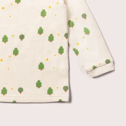 Little Green Radicals - Cream Winter Trees Organic Waffle T-Shirt & Jogger Playset