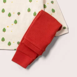 Little Green Radicals - Cream Winter Trees Organic Waffle T-Shirt & Jogger Playset