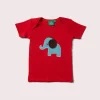 Little Green Radicals - Little Elephant Applique Short Sleeve T-Shirt
