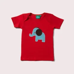 Little Green Radicals - Little Elephant Applique Short Sleeve T-Shirt