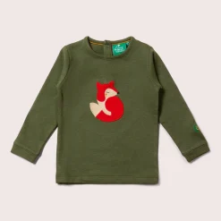 Little Green Radicals - Little Fox Applique Long Sleeve T-Shirt