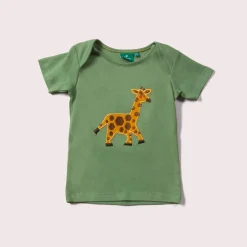 Little Green Radicals - Little Giraffe Applique Short Sleeve T-Shirt