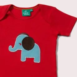 Little Green Radicals - Little Elephant Applique Short Sleeve T-Shirt