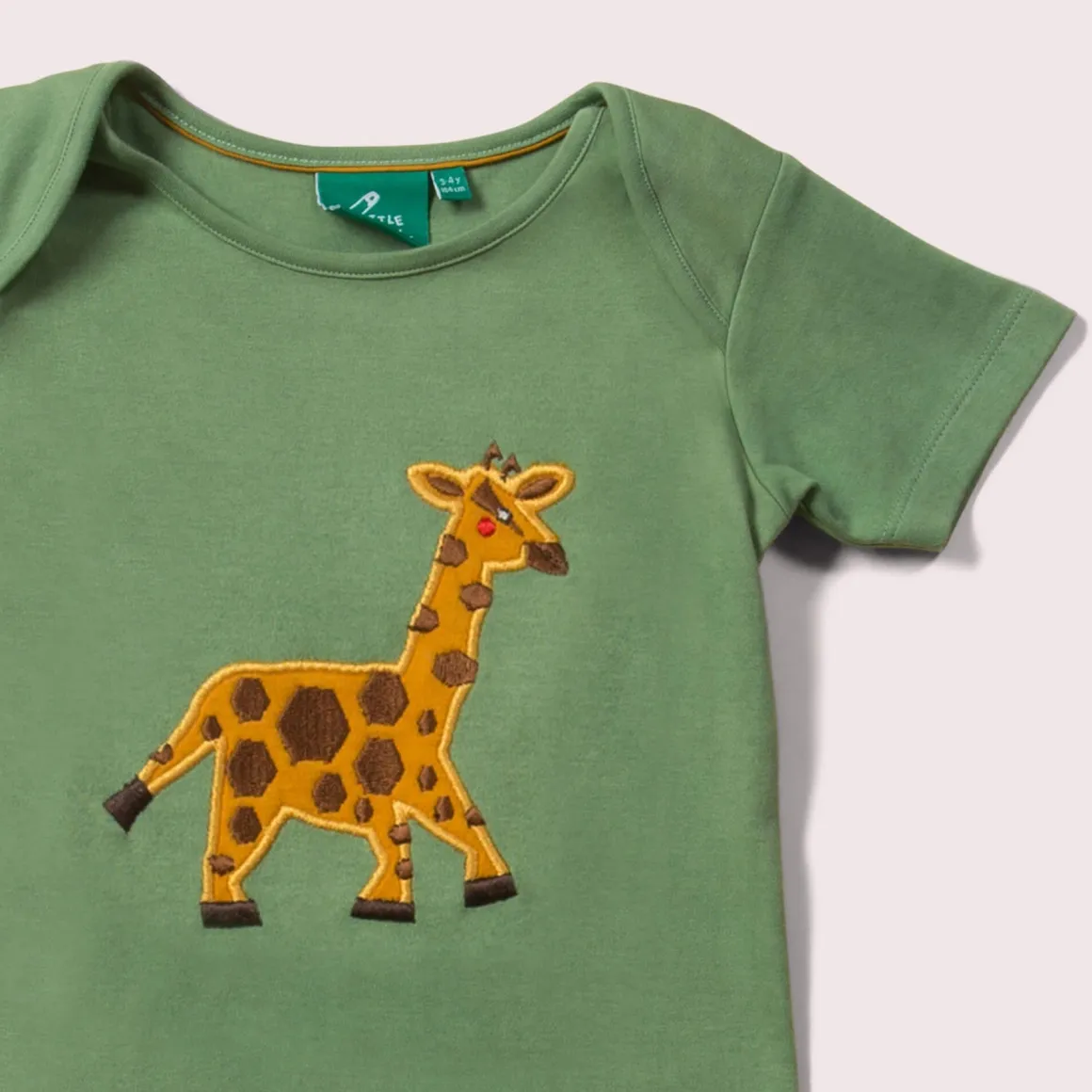 Little Green Radicals - Little Giraffe Applique Short Sleeve T-Shirt