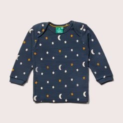 Little Green Radicals - Navy Waffle Stars Organic T-Shirt & Jogger Playset