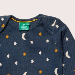 Little Green Radicals - Navy Waffle Stars Organic T-Shirt & Jogger Playset
