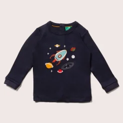 Little Green Radicals - Outer Space Chest Applique Long Sleeve T-Shirt