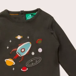 Little Green Radicals - Outer Space Chest Applique Long Sleeve T-Shirt