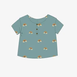 Little Green Radicals - Over The Rainbow Loose Short Sleeve Henley Top