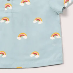 Little Green Radicals - Over The Rainbow Loose Short Sleeve Henley Top