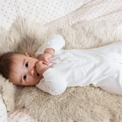 Little Green Radicals Natural Long Sleeve Babygrow - Cream