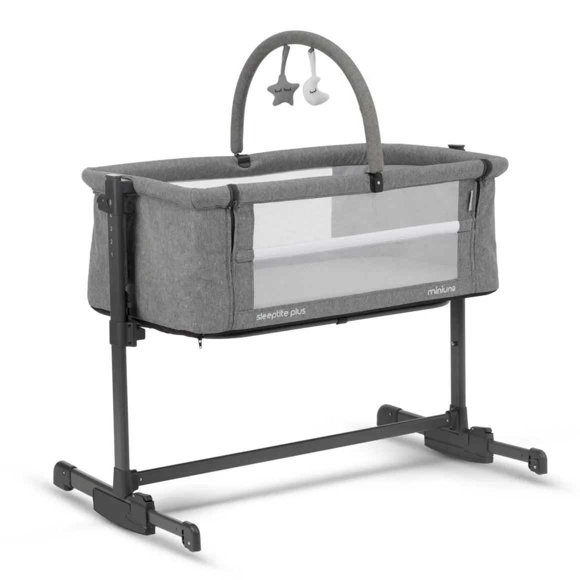 Miniuno Sleeptite Plus Co-Sleeper Crib - Grey Melange