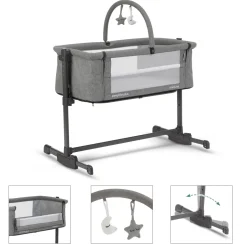 Miniuno Sleeptite Plus Co-Sleeper Crib - Grey Melange