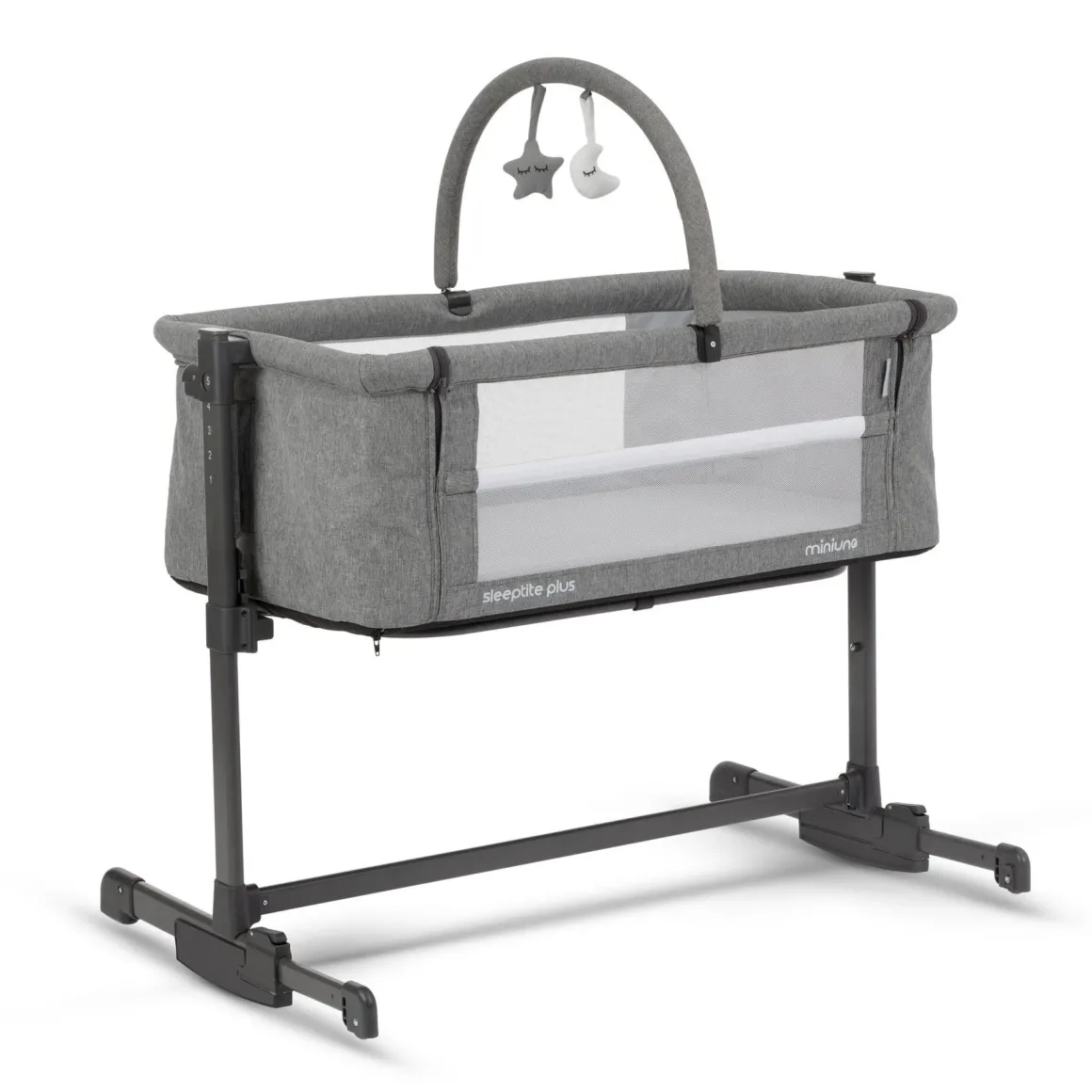 Miniuno Sleeptite Plus Co-Sleeper Crib - Grey Melange