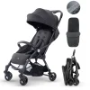 MiniUno TouchFold Stroller – Black Herringbone