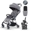 MiniUno TouchFold Stroller – Grey Herringbone