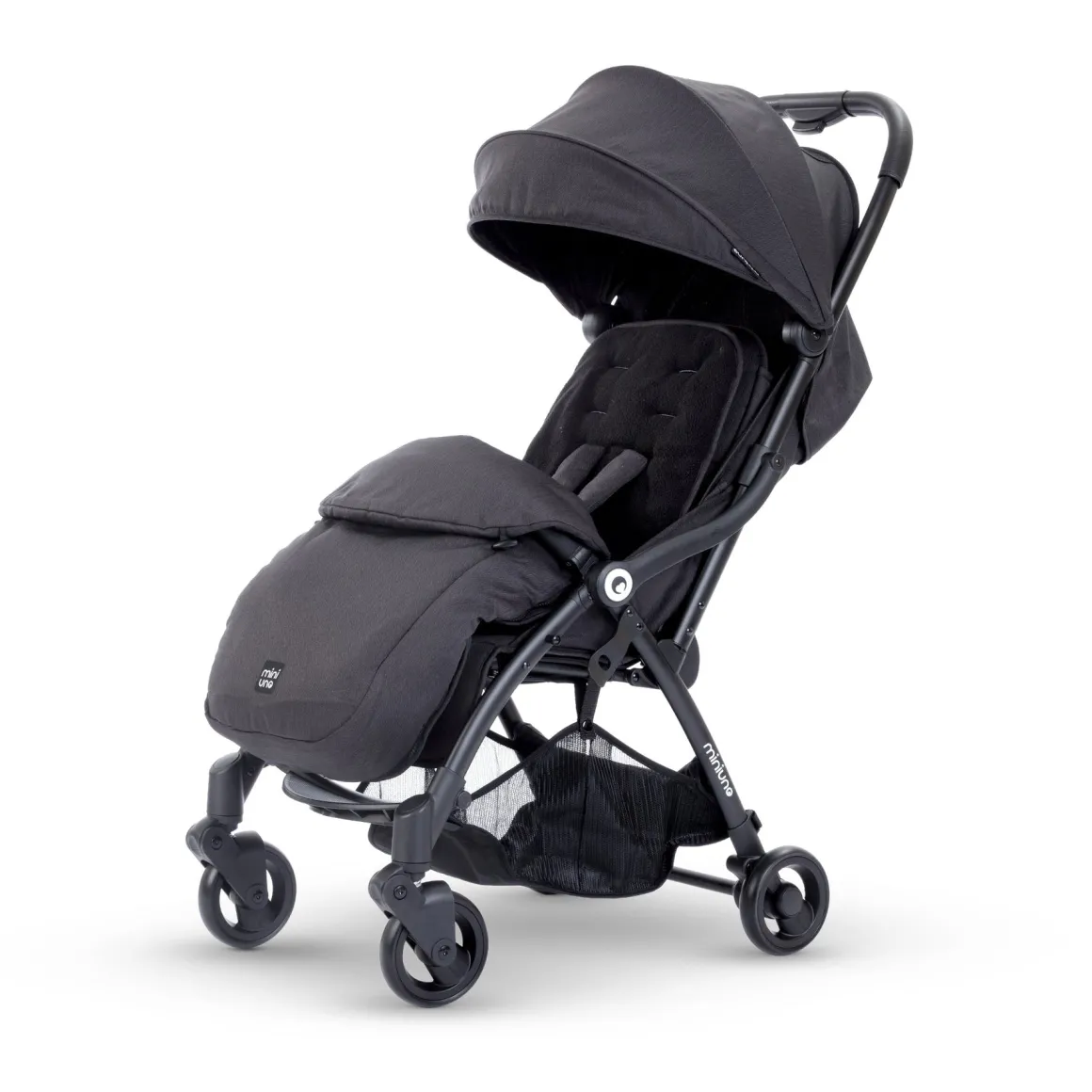 MiniUno TouchFold Stroller – Black Herringbone
