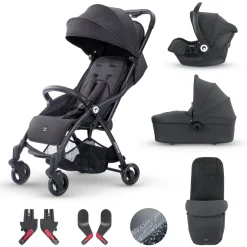 Miniuno Touchfold Travel System - Black Herringbone