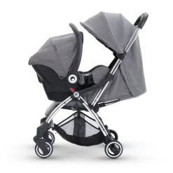 Miniuno Touchfold Travel System - Grey Herringbone
