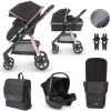 Miniuno Toura Travel System - Rose Gold & Black Herringbone