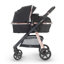 Miniuno Toura Travel System - Rose Gold & Black Herringbone