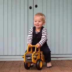 Moover - Wooden Ride On Dump Truck Yellow Volvo
