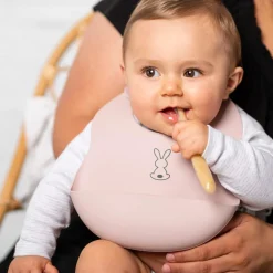 Nattou -  Silicone Bib Dusky Pink